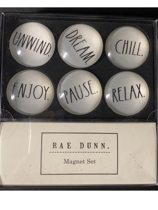Rae Dunn Other - Rae Dunn White and Black Glass-Dome Magnet Set